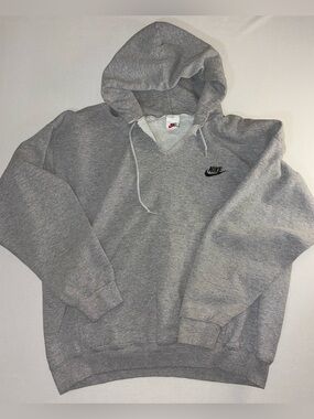 1990s vintage made in USA Nike Men’s Gray Pullover Hoodie Sweatshirt size L